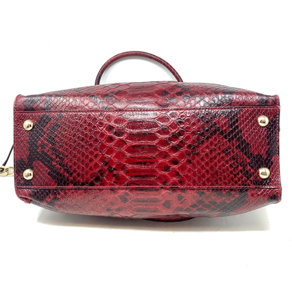 Michael Kors Red Python Embossed Large Hamilton Bag with Matching Wallet. - Picture 7 of 13